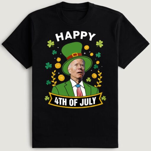 BoutiqueLou Happy 4th Joe Biden Funny St Patrick's Day T-Shirt