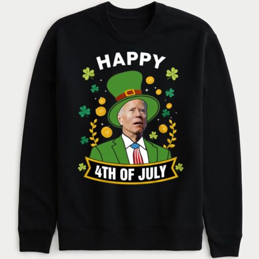 BoutiqueLou Happy 4th Joe Biden Funny St Patrick's Day Sweatshirt