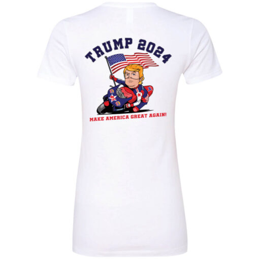 [Back] Racing Trump 2024 Make America Great Again Ladies Boyfriend Shirt