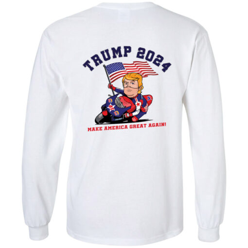 [Back] Racing Trump 2024 Make America Great Again Long Sleeve T-Shirt