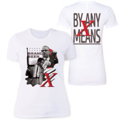 [Front+Back] Anthony Edwards Brand Seen Malcolm X By Any Means Ladies Boyfriend Shirt