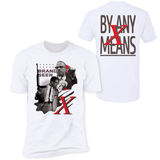 [Front+Back] Anthony Edwards Brand Seen Malcolm X By Any Means Premium SS T-Shirt