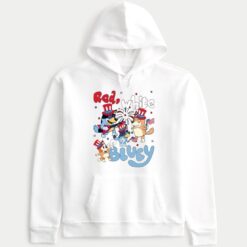 Red White And Bluey Party In The USA Hoodie