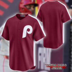 2024 Philadelphia Phillies Logo Baseball Jersey - Burgundy