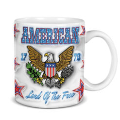 3D American Eagle 1776, Land Of The Free Inflated Mug Wrap