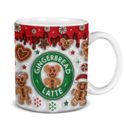 3D Christmas Gingerbread Latte Mug Wrap