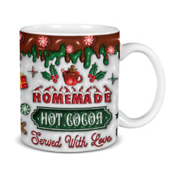 3D Christmas Homemade Hot Cocoa Inflated Mug Wrap
