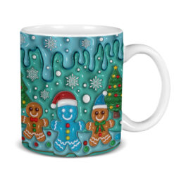 3D Cute Gingerbread Christmas Mug Wrap