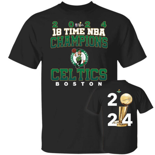 [Front+Back] 2024 Boston Celtics 18 Time Champs T-Shirt