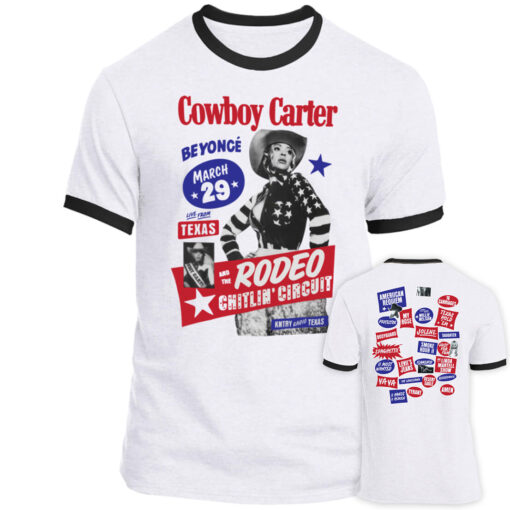 FrontBack Cowboy Carter Short Sleeve Ringer Tee Black