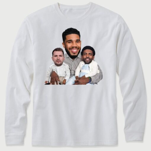 Jayson Tatum Carrying Luka Doncic And Kyrie Irving Long Sleeve T-Shirt