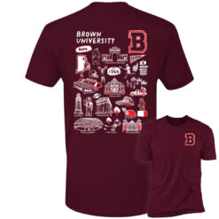 FrontBack Brown University Bears Hand Sketched SS T shirt